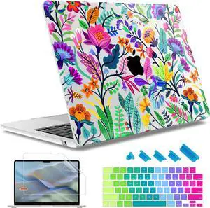 May Chen for MacBook Air 13.6 Inch Case 2025 2024 2023 2022 Release Models: A3240 M4 A3113 M3 A2681 M2, Plastic Hard Shell Case for MacBook Air 13.6" with Retina Display, Bright Colorful Flowers