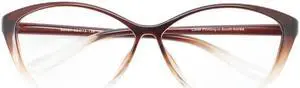 GLASAOTO Oversized Cateye Blue Light Blocking Glasses for Woman Computer Reading Eyeglasses Frames UV Magnification 3.0 Brown