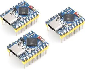 Waveshare 3PCS ESP32-S3 Mini Development Board with Pre-Soldered Header, Based on ESP32-S3FH4R2 Processor, 240MHz Running Frequency, Support 2.4GHz Wi-Fi & Bluetooth 5, Onboard 4MB Flash Memory