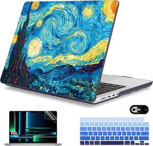 Mektron Case for MacBook Pro 16" M3 A2991 M2 A2780 M1 A2485 (2021/2022/2023) Pro/Max Chips with Touch ID, Hard Shell Plastic Laptop Cover Keyboard Cover Screen Protector, Abstract Starry Sky