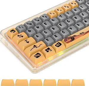 GTSP XDA Profile PBT Keycaps, 129-keys Custom Dye Sublimation keycaps with for MAC Win Fullsize, Tenkeyless, Winkeyless, 75%, 65%, 60% Keyboard (Desert)