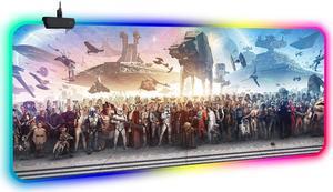 RGB Mouse Pad, Anime Gaming Mouse Pad,Large LED Mousepad with 14 Lighting Modes for Boys and Girls, 31.5x15.7x0.16in