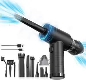 Herlitz Compressed Air Duste - Electric Air Duster for Computer Deep Cleaning,3 Gear Adjustable 91000RPM,Mini Vacuum for Car Cleaner - No Canned air dusters-Keyboard Cleaner 3-in-1 Reusable