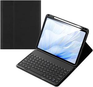 kaitesi Keyboard Case for iPad Pro 13 inch M4, Round Key Colour Detachable Bluetooth Keyboard and Pencil Holder for iPad Pro 13" 2024,Black