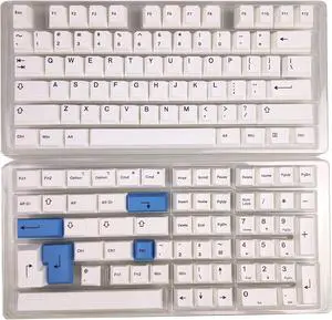 HK GAMING Custom Keycaps | Dye Sublimation PBT Keycap Set for Mechanical Keyboard | 139 Keys | Cherry Profile | ANSI US-Layout | Compatible with Cherry MX, Gateron, Kailh, Outemu | Black on White