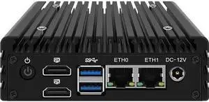 HKUXZR X86 P5 Fanless Mini PC Fanless Firewall Router 12th Gen Intel N305(Up to 3.8GHz) DDR5 4800MHz 2X i226-V 2.5G LAN HDMI2.1 Proxmox Pocket Server (N305)