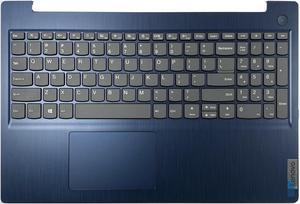 Wzqrps Replacement for Lenovo IdeaPad 3 15IML05 15IIL05 15ADA06 15ARE05 Laptop Upper Case Palmrest Non-Backlit Keyboard Touchpad Assembly Part 5CB0X57536 5CB1D03528 5CB0X57656 Blue