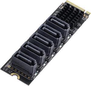 NFHK NGFF NVME M-Key PCI Express to SATA 3.0 6Gbps 5 Ports Adapter Converter Hard Drive Extension Card JMB585 2280