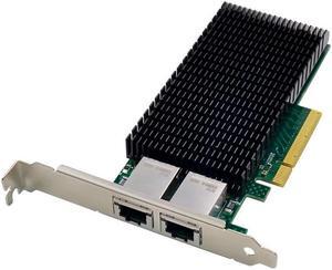 X-MEDIA XM-NA6821 PCI-E 2-Port 10Gbps Gigabit Ethernet PCI Express (PCIe x8) Server Network Adapter Card, Intel X540-T2 Chipset, Windows 11 & Linux Supported