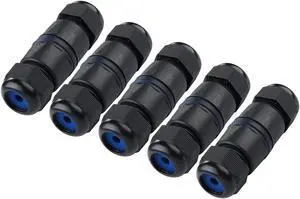 Tedgetal Waterproof RJ45 Connector 5 Pack IP68 Cat6/Cat5E/Cat5 Coupler Shielded for Outdoor Ethernet LAN Cable Extender Female to Female