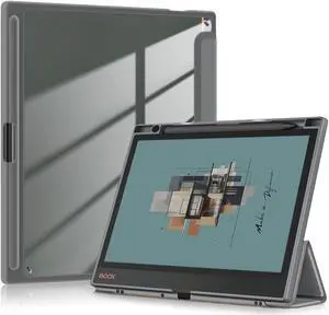 Yiernuo Case Compatible Onyx Boox Note Air4 C/Air3 C/Air3 B/W 10.3 Inch ePaper Tablet,Anti-Collision Transparent Back Shell Cover with Auto Wake/Sleep Function,Gray