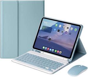 kaidisen Keyboard Case Mouse for Galaxy Tab S6 Lite 10.4" 2024/2022/2020 (SM-P620/P625/P613/P619/P615/P610), Detachable Cute Color Keyboard Case with S Pen Holder,Mist Blue
