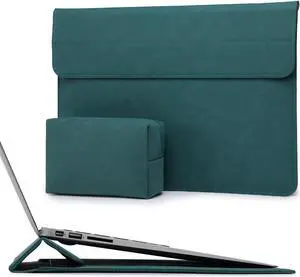 HYZUO 15 Inch Laptop Sleeve Case with Stand Feature Compatible with MacBook Air 15.3/15 M3/M2 Chip A3114 A2941 2024-2023, 15-inch Surface Laptop 7/6/5/4/3, MacBook Pro 15 2019-2016, Dark Green