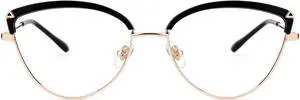 Zeelool Cat Eye Blue Light Blocking Glasses Metal Frame for Women ZJGX672183-01B Black