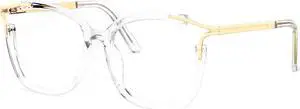 Zeelool Square Blue Light Glasses for Women Chic Transparent Fake Glasses Novel Anti Blue Light Designer Full Eyewear JGT261246-05B