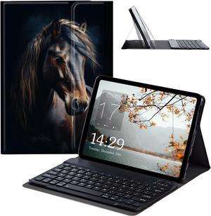 JANENFNA Fire HD 10 2023 Tablet Case with Keyboard, Detachable Wireless Bluetooth Keyboard Case for Kindle Fire HD 10 & 10 Plus Tablet (13/11th Gen, 2023/2021 Release), Small Horse