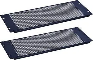 RackPath 4U Blank Rack Mount Panel Spacer with Venting for 19in Server Rack Enclosure or Network Cabinet  2 Pack, Black