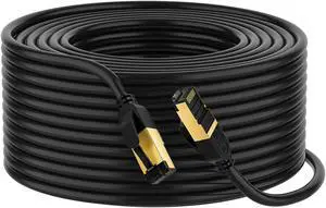 JOSTORT Cat 8 Ethernet Cable,50FT Outdoor&Indoor Heavy Duty High Speed Internet Network Wire, 40Gbps 2000Mhz SFTP RJ45 Patch Cord,Professional LAN Cable Shielded in Wall, for Router/Modem