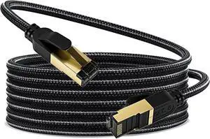 JOSTART Cat 8 Ethernet Cable,75FT Cat8 High Speed Braided 40Gbps 2000Mhz Network CordRJ45 Shielded Indoor Heavy Duty LAN Cables, for Gaming PC PS4 PS5 Xbox Modem Router