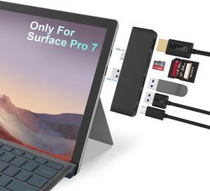 Surface Pro 7 USB Hub Docking Station, Surface Pro 7 Accessories with 4K@30Hz HDMI+ USB C Data Port+ 2 * 5Gbps USB 3.0 +SD/TF Card Slot Converter Combo Adaptor for Microsoft Surface Pro7