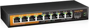 keepLiNK 8 Port 2.5G Switch Unmanaged, Ethernet Switch with 8 x 2.5G Base-T Ports, 1 x 10G Base-T SFP Slot, 60Gbps Switching Capacity, Plug & Play, Fanless Metal, Wall Mountable