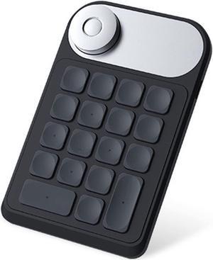 Mini Keydial Keyboard, 2.4 GHz Wireless One Handed Shortcut Keys Programmable Keypad with 18 Customizable Keys, 1200 MAh Battery, for Drawing, Illustration, Video, Designer