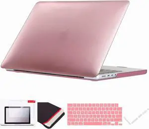 Se7enline Compatible with 2021-2024 MacBook Pro 14 inch Case Hard Shell Cover for 14-inch A2442 A2779 A2918 A2992 A3112 A3401 M4 M3 M2 M1&Keyboard Skin &Screen Protector &Dust Plug,Rose Gold