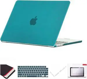 Se7enline Compatible with 2021-2024 MacBook Pro 14 inch Case Hard Shell Cover for Model A2442 A2779 A2918 A2992 A3112 A3401 M4 M3 M2 M1&Keyboard Skin &Sleeve &Screen Protector &Dust Plug,Deep Teal