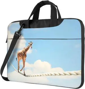 Laptop Bag Laptop Case 15.6 Inch Computer Bags Giraffe Walking On Rope Printed Padded Sleeve Cover for Women Men