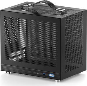KXRORS G200 Mini-ITX PC Gaming Case - Front I/O USB 3.0 Type - C Port - High Airflow MESH Panels - Cable Management - Mini ITX Cube Gaming Computer Case - Black