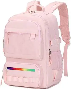 Lanola multi-function Hiking Travel Backpack For Teens Anti-Theft School College Students Bookbag For Women & Girls - Pink