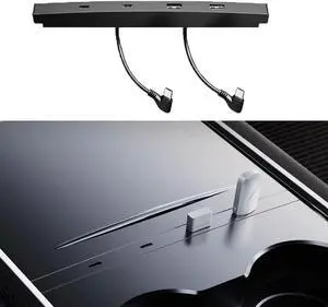 USB Hub for Tesla Model Y Model 3 2021-2023 Center Console, Silver USB Hub for Tesla Model Y Support USB& Type C Fast Charging.