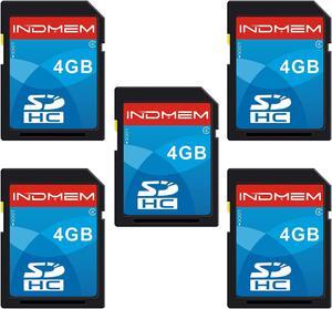 INDMEM SD Card 4GB 5 Pack SDHC Class 4 Flash Memory Card 4 GB Digital Camera Cards