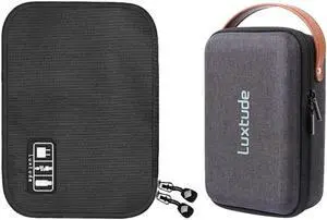 Luxtude Compact Electronics Organizer, Hard Carrying Case for Electronics, Tech Organizer, Charger Storage, Cord Storage