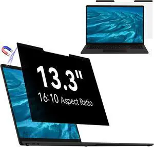 Mamol Magnetic Laptop Privacy Screen 13.3 & 13.4 inch ,16:10 Aspect Removable Anti Glare Protector Blue Light Privacy Screen Filter,Filter Shield Compatible with
