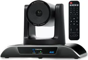 TONGVEO 4K PTZ Camera with AI-Powered Auto-Tracking 5X Digital Zoom USB 3.0 120-Degree Wide-Angle PTZ Webcam for Video Conference YouTube/Teams/Zoom Meeting Live Streaming