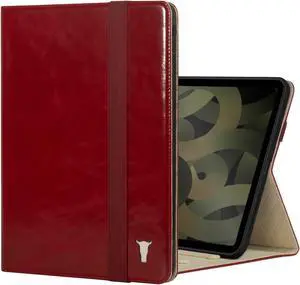 TORRO Genuine Leather iPad Air 5/4 Case with Stand Function and Apple Pencil Connectivity - Red