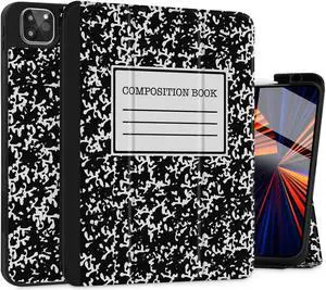 Tuiklol Case for M2 iPad Pro 12.9 inch Generation 6th/5th/4th/3rd 2022 2021 2020 2018 Release - Built in Pencil Holder Slim Protective Stand Back Cover with Auto Wake/Sleep iPad Cover,Black Book