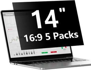 Laptop Privacy Screen Protector 5 Packs 14 Inch with Hp Dell Acer Asus Samsung LG and More, Removable Security Shield Filter for 16:9 Aspect Ratio Portable Monitor Like ViewSonic MSI KYY and More (14"