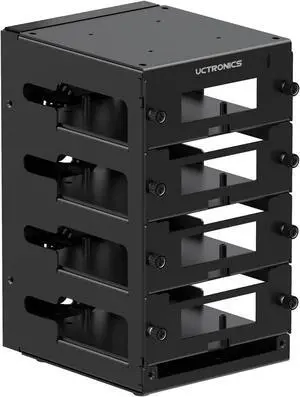 UCTRONICS for Raspberry Pi Cluster Case, Desktop Metal Rack Case, 4 Layers with 2 Cooling Fans Compatible with Raspberry Pi 5/4B and 2.5" SSD