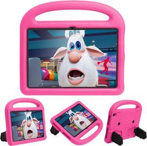 UUcovers for All-New Kindle Fire HD 8 Tablet (10th Generation, 2020 Release) and Fire HD 8 Plus Case with Handle Kickstand Kids-Friendly Lightweight Soft EVA Foam Silicone Shockproof Shell, Pink