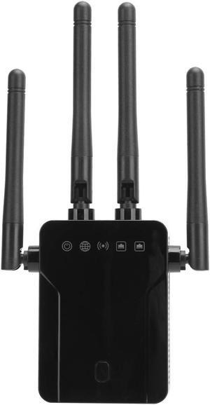 WiFi Range Extender Wireless Repeater 2 LAN port Wireless Signal Booster Internet Repeater with Ethernet Port for Home Router Dual Band Amplifer(black)