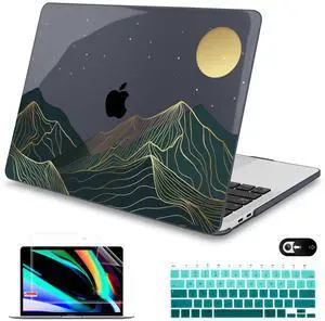 Mektron for MacBook Air 13 Case A1466/A1369 (2010-2017 Release), Snap-on Plastic Hard Shell Cover for MacBook Air 13.3 inch with Keyboard Cover, Abstract Mountain C112
