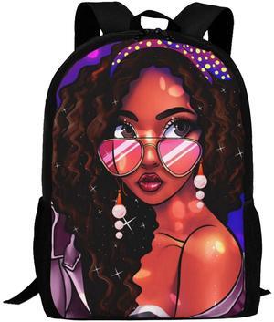 Laptop Backpack for Girls 17 Inch Bookbag African Women Casual Daypack for School College Students Camping Purple
