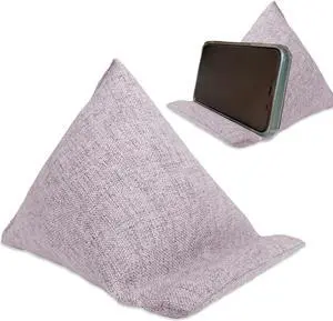 WARMTONE 2 Pieces Bed Phone Holder Laying Down, Cell Phone and Tablet Stand for Desk, Bean Pillow Cushion Bags Universal Fit for Smartphones, iPhones, iPads, Mauve Shadows