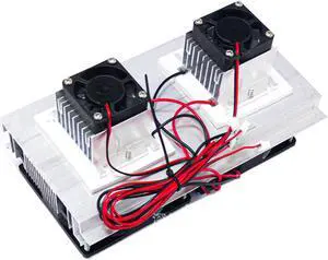 DC12V 120W Dual core Thermoelectric Peltier Cooler Refrigeration Cooling System Peltier Kit with Power Refrigeration Cooling Kit for Small Space Cooling