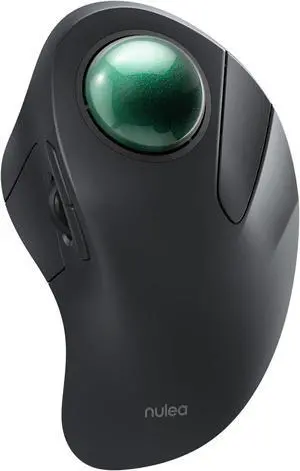 Nulea Wireless Ergonomic Trackball Mouse, Rechargeable, Bluetooth Rollerball Mouse, 44mm Index Finger Trackball, 5 Adjustable DPI, Compatible with PC, Laptop, iPad, Mac, Windows, Android
