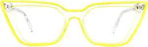 Zeelool Stylish Acetate Oversized Cat Eye Blue Light Blocking Glasses for Women Yosef WA609979-04 Yellow