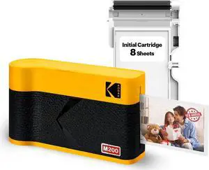 KODAK Mini 2 ERA 4PASS Portable Photo Printer (Yellow, Printer + 8 Sheets)