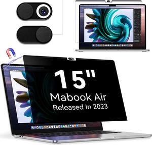 Magnetic Privacy Screen Protector Compatible with MacBook Air 15 Inch (2023 Release), Removable Anti Spy Blue Light Glare Shield Film Laptop Privacy Filter for Apple Mac Air 15.3" M2 (A2941)